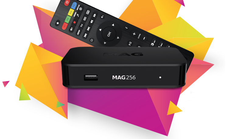 Modern IPTV box setup in living room.